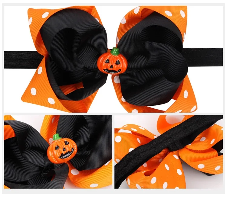 Детская повязка на голову с тыквой Naturalwell головные повязки Хэллоуин для