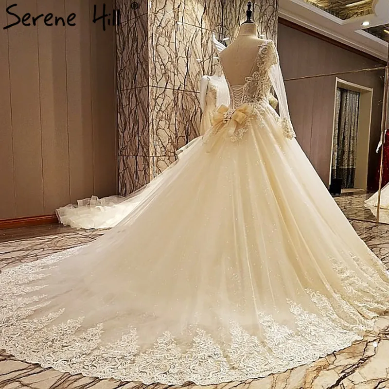 Свет Шампанское Бисер блестками Кружево свадебное платье Вышивка sexy Vestido De Noiva 2018|vestido de noiva|de noivabridal gown |
