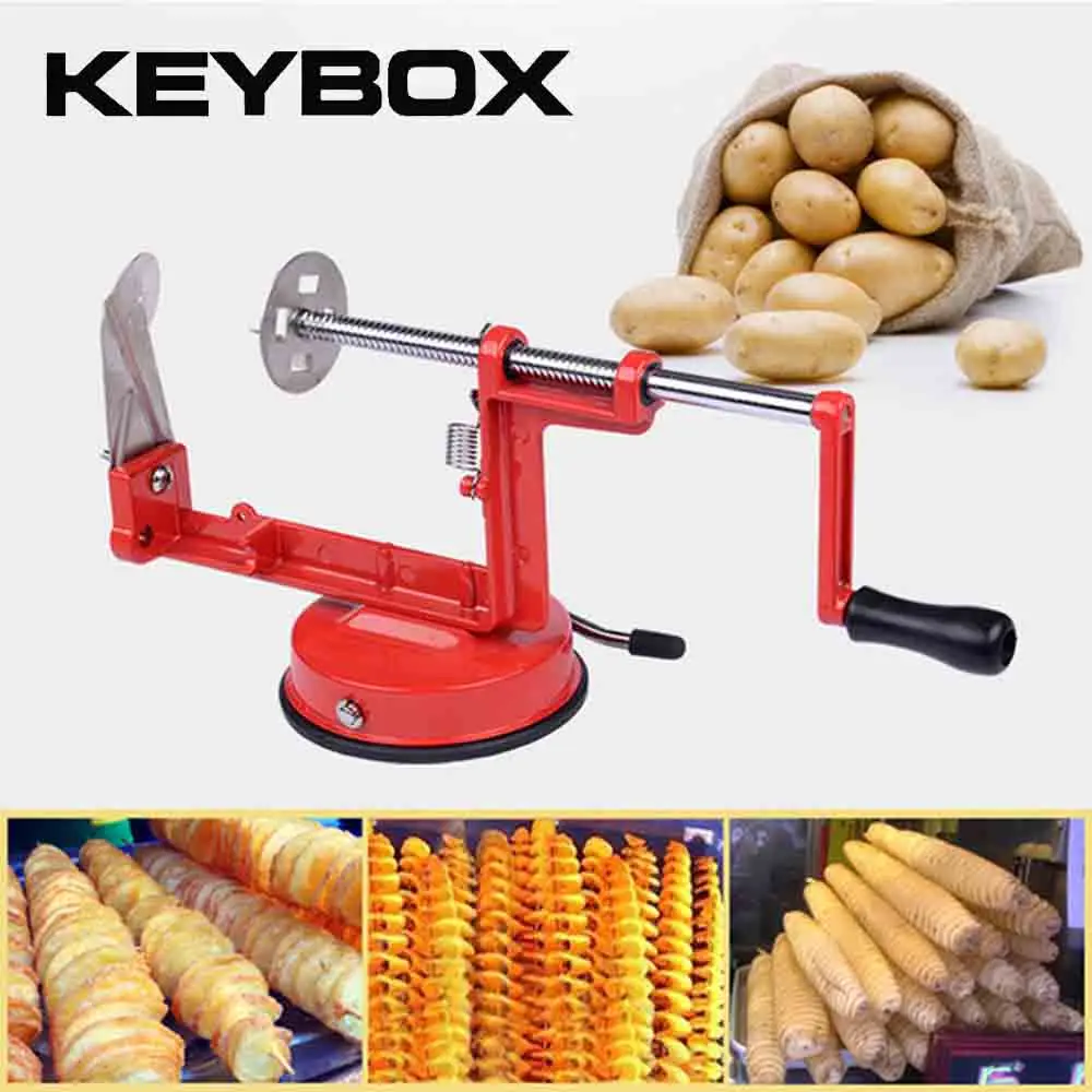 KEYBOX НОВЫЙ Торнадо спираль картофеля резак Slicer твист резки клипы Cutter башня овощей