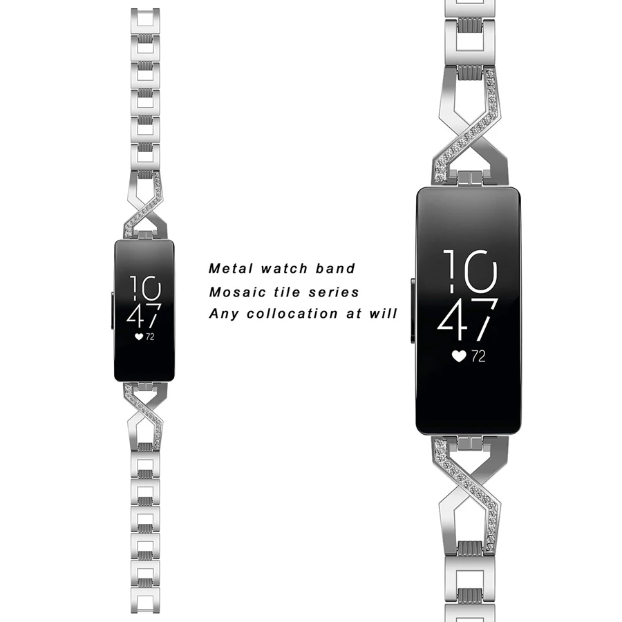 Для Fitbit Inspire HR ремешок из нержавеющей стали металлический ремешок для часов женский Ювелирный Браслет для Fitbit Inspire сменный ремешок Pulsera