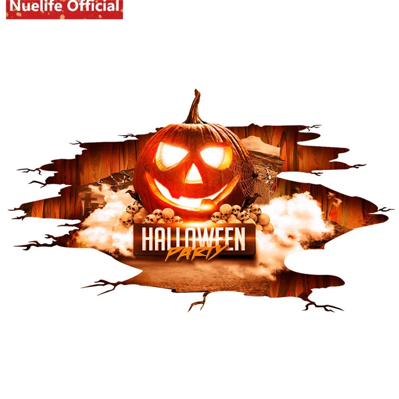 3D эффект красное пламя Тыква свет шаблон Хэллоуин наклейки детская комната