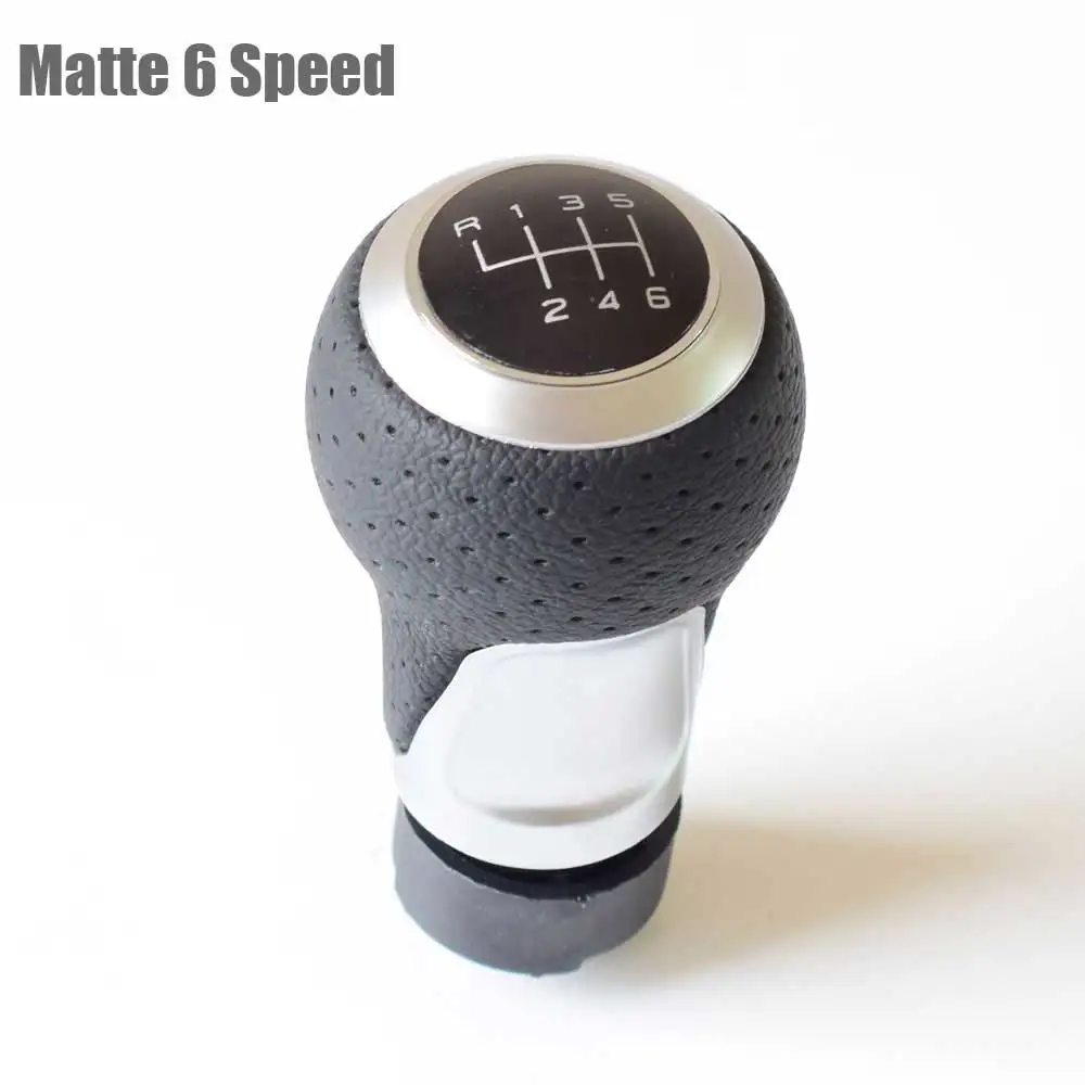 Matte Silver 6Speed Матовая Хромированная ручка переключения передач красное кольцо для Audi skoda seat A3 A4 B6 B7 b8 A6 S4 B8 8K A5 8T Q5 8R для volkswagen vw passat golf - Название цвета: Matte Silver 6Speed