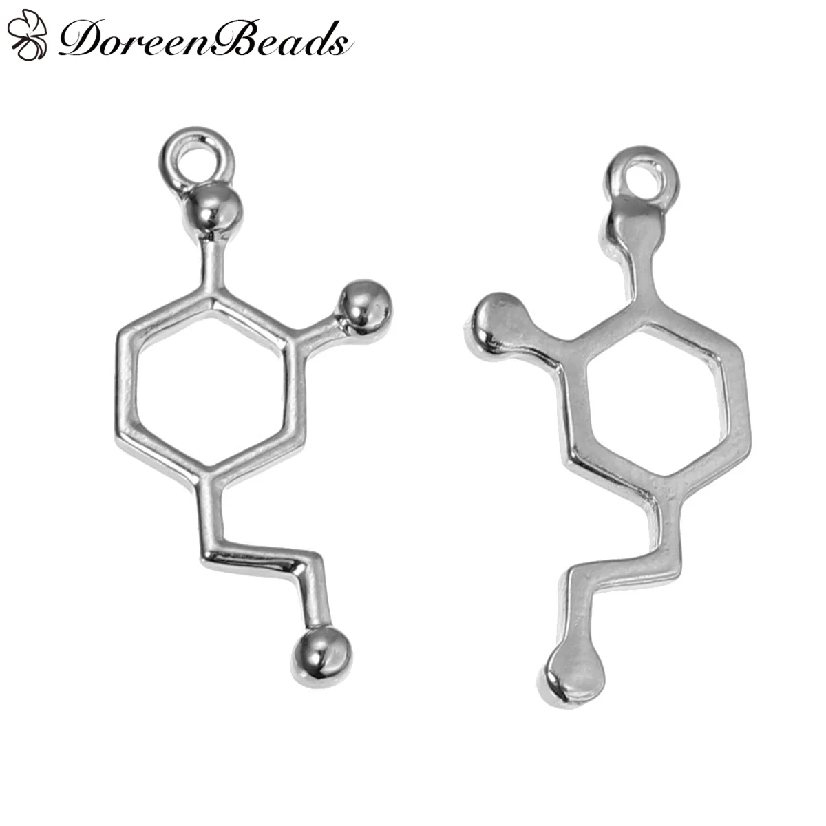 DoreenBeads сплав молекулы химия научные подвески допамин тусклый серебристый цвет 25
