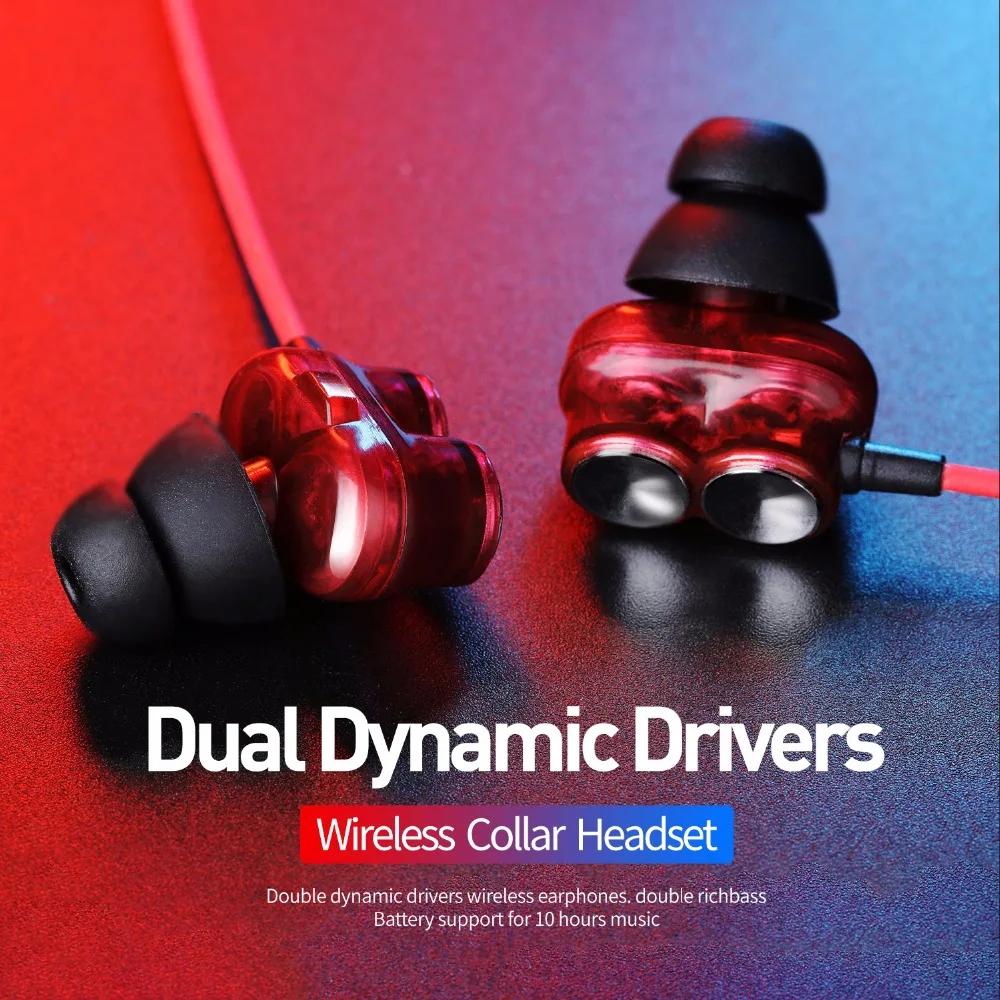 Bluetooth Headphones Wireless Earbuds Sport Waterproof IPX6 Dual Dynamic HiFi Stereo In-Ear Earphones Noise Cancelling Headsets |