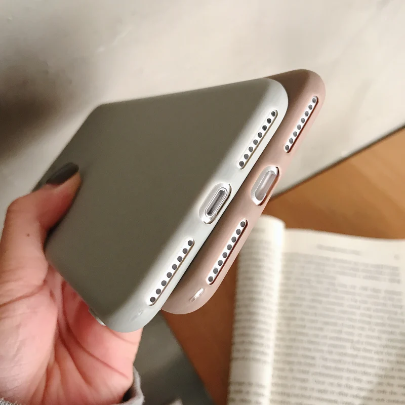Матовый Мягкий силиконовый чехол для iPhone 5S, SE 6 7 8 plus, Ультратонкий чехол 11 Pro, карамельный цвет, чехол для iPhone x xs max xr, серый светильник, коричневый цвет