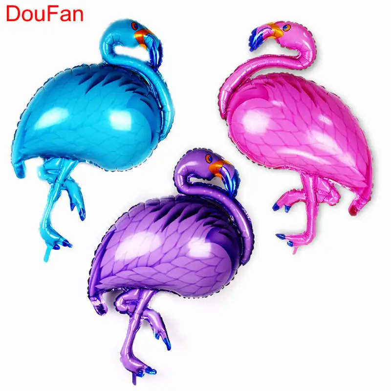 DouFan 1 шт. красочные фламинго алюминия Фольга воздушный шар вечерние украшения