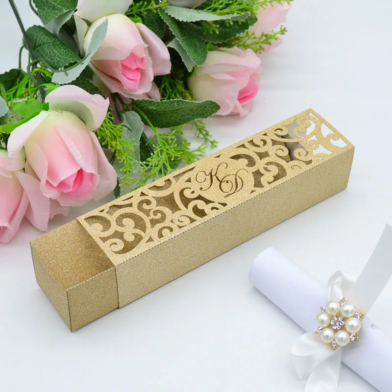 Luxury Arabic flower shaped custom Tiffany blue glitter paper inner card laser cut wedding boxes | Дом и сад