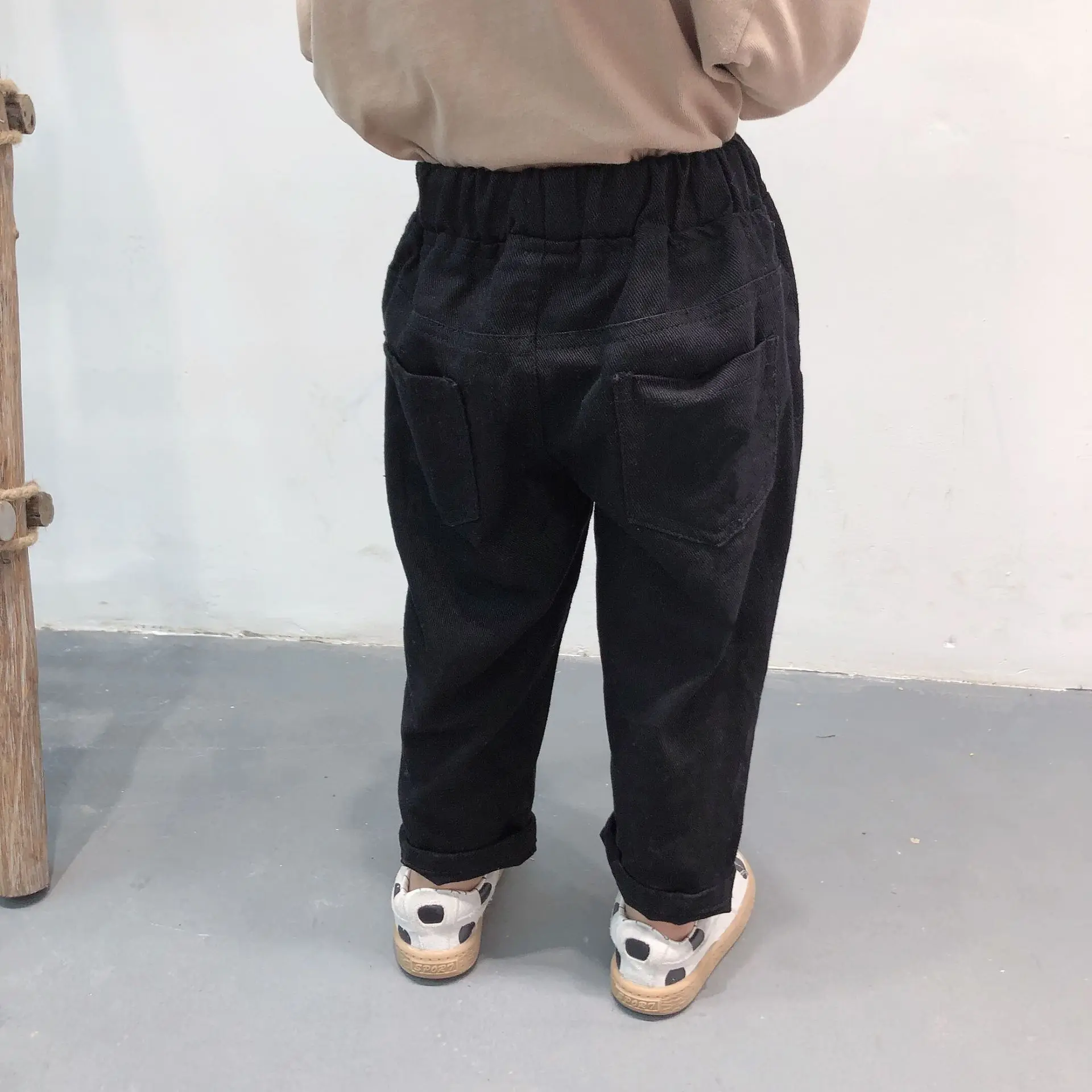 Весна 2019 Детские хлопковые однотонные повседневные штаны универсальные брюки