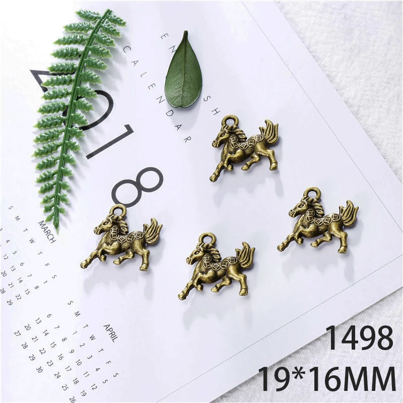 

19*16mm 10pcs Horse Alloy Pendant For Diy Jewelry Making 2 Colors Antique Silver Antique Bronze No.1498