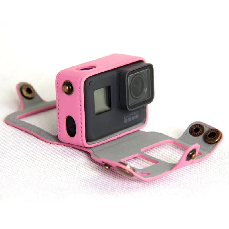 Высококачественный защитный кожаный чехол-сумка для камеры GoPro Hero 5 Black с ремешком для шейного ремня/нагрудного ремня/плечевого ремня