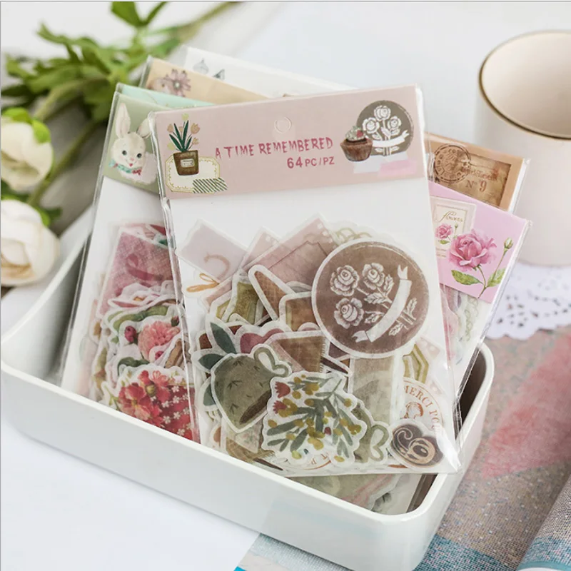 

64 pcs/pack time Thief series sticker DIY diary album decoration stickers scrapbooking planner label Scrapbook stickers