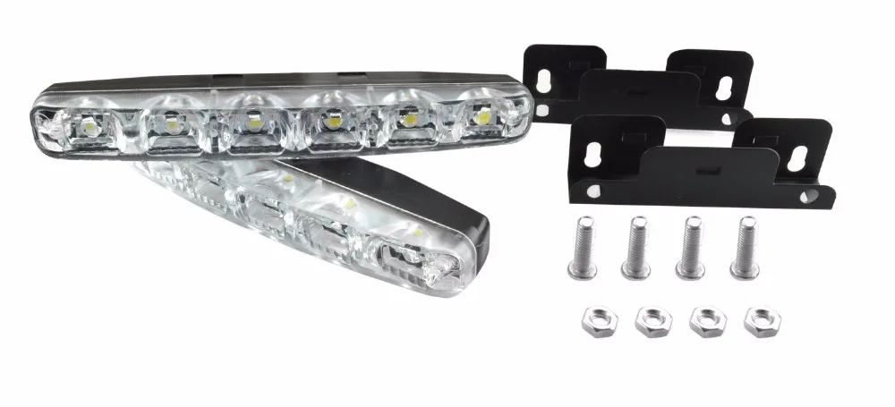 YIJINSHENG 2 шт. Универсальный подходит 6 LED Автомобильные дневные ходовые огни DRL DC 12V