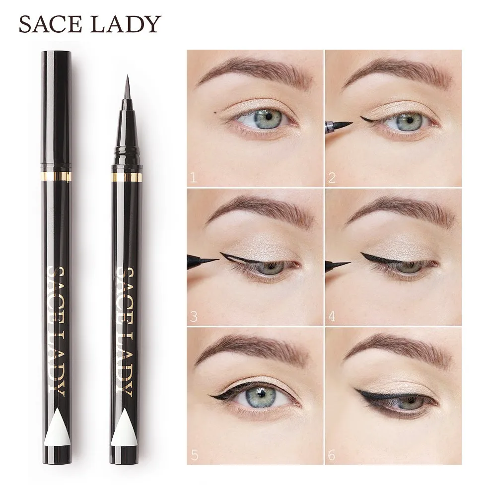 Жидкая подводка для глаз SACE LADY водостойкая Черная Подводка стойкая жидкая