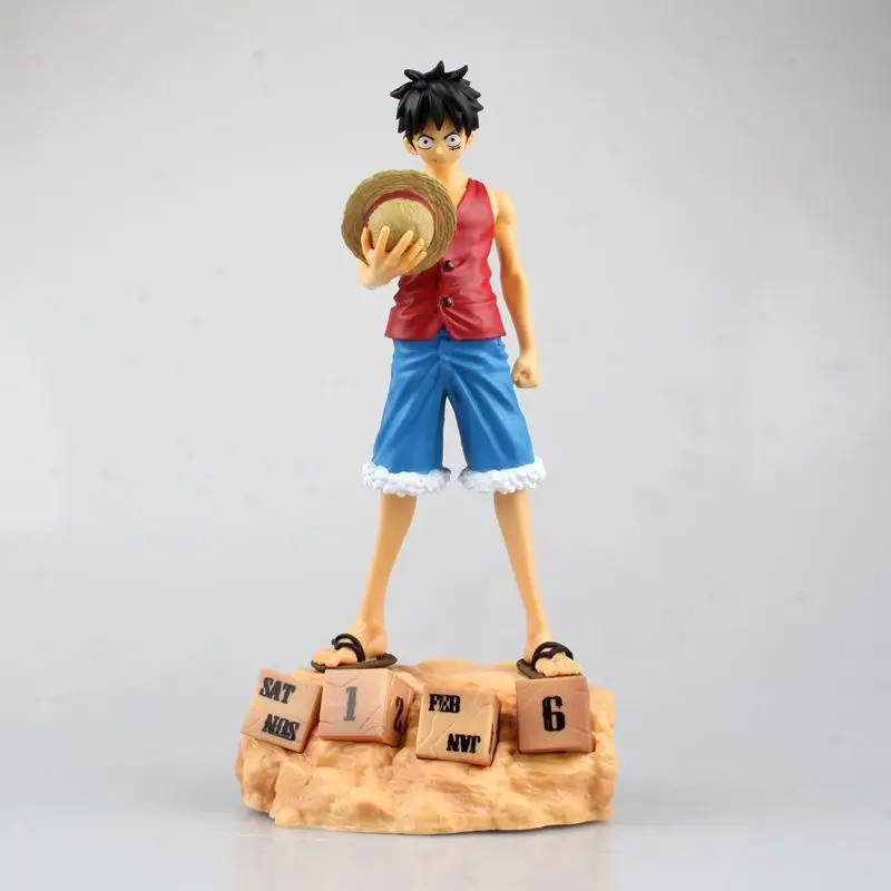 HKXZM 3 вида цветов аниме одна штука 20 см обезьянка D Luffy вечный календарь ПВХ фигурка