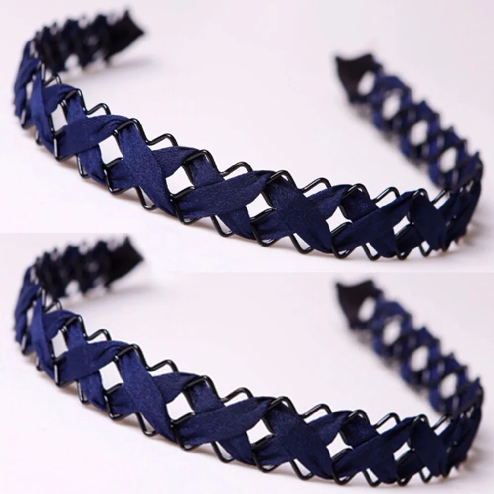 1 PC Navy Blue Pierced Hollow Braided Headband Women Girl Simple Comfortable Headdress Accessories | Украшения и аксессуары