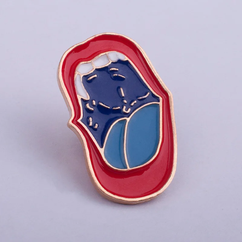 Новинка большая брошь в форме губ с мультипликационным принтом женская и мужская