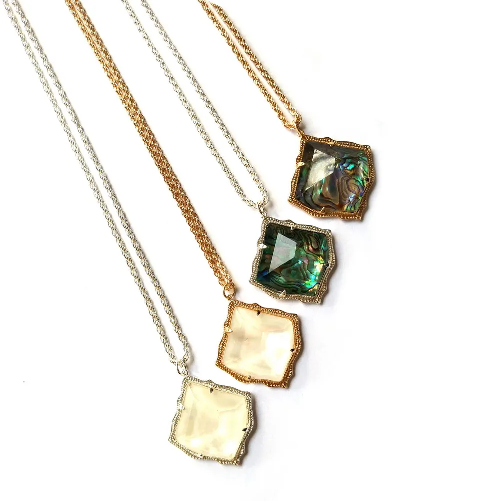 Новинка 2019 четырехстороннее многоугольное шестигранное ограненное ожерелье с