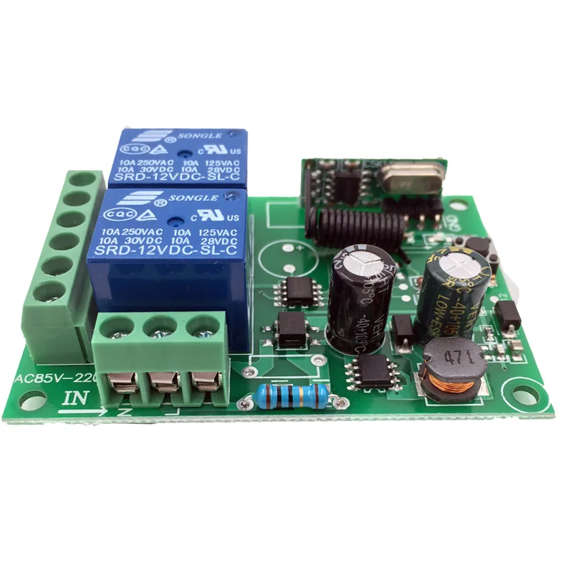 

Remote Control 433Mhz 85~250V 2CH rf Switch Relay Receiver and Transmitter for Garage Remote Control and Remote Light Switch