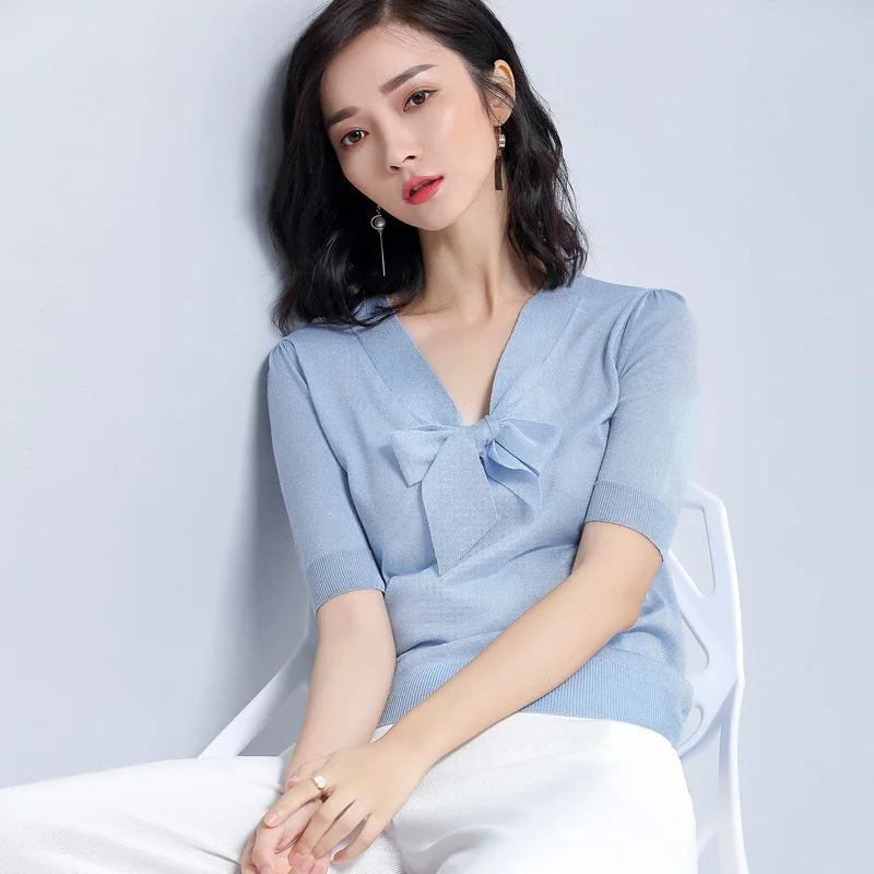 Amberhear 2018 летняя Корейская Базовая футболка Женская Повседневная Сексуальная Топ