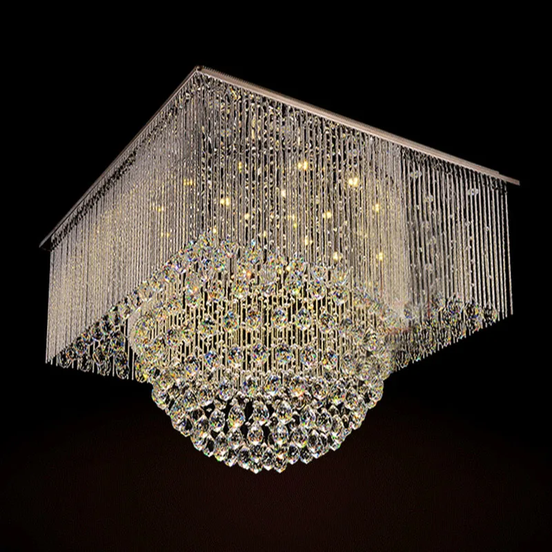 

Square Design Led Crystal Ceiling Light Lustres De Sala Modern Crystal Lamps New Fashion Bedroom Lamp Indoor Decor Lighting