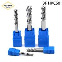 3f hrc50 end mill milling cutter alloy coating tungsten steel endmil by aluminum cnc maching endmills wood milling cutter