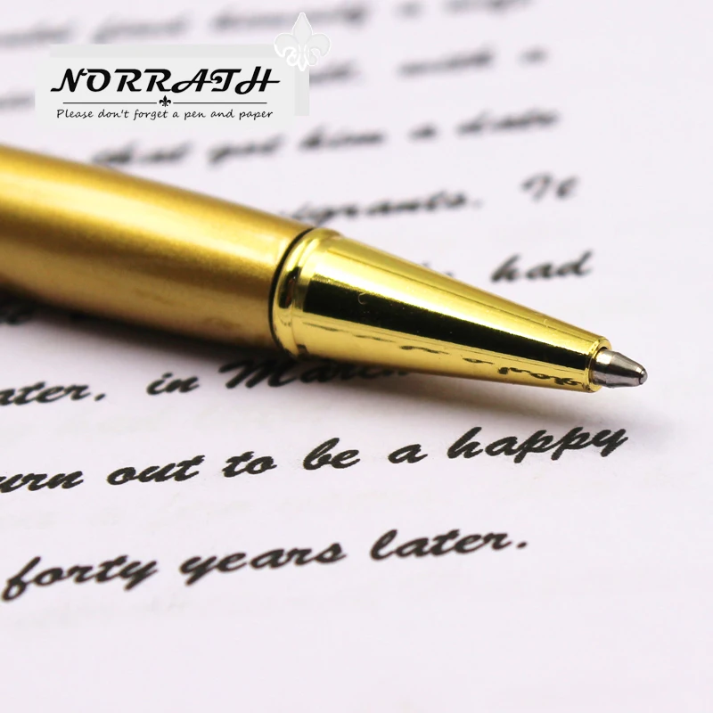 Золотая шариковая ручка роскошные ручки для письма вращающаяся металлическая офисные принадлежности