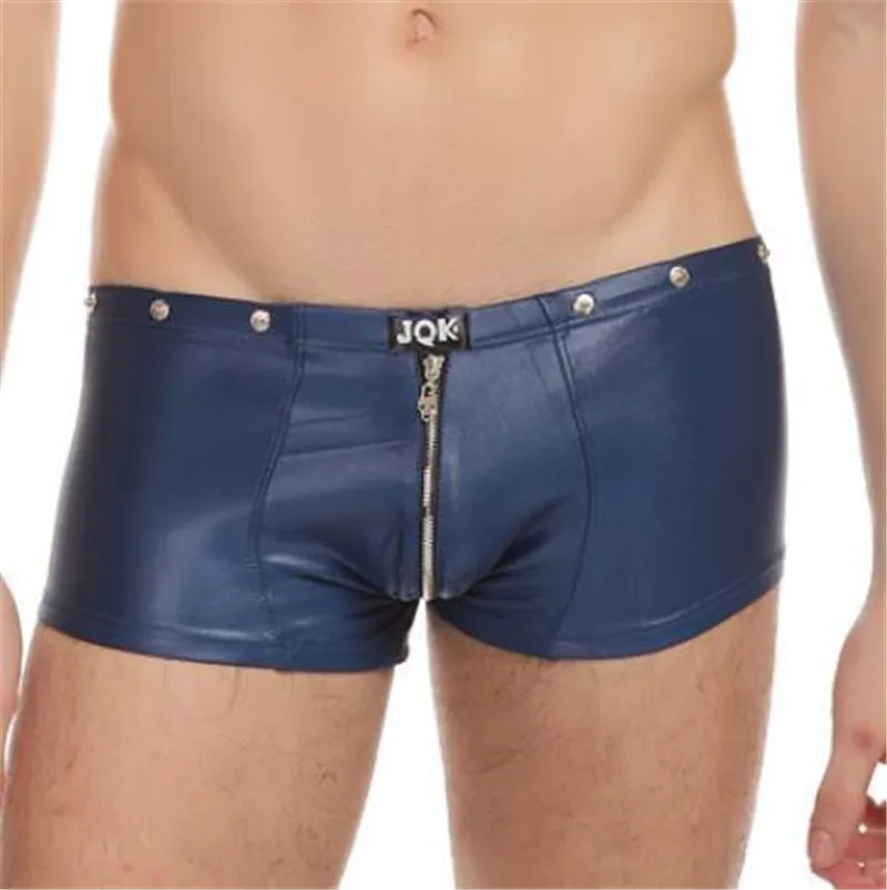 Новые сексуальные мужские боксеры нижнее бельё крутая искусственная кожа