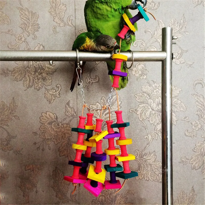 Красочные деревянные птицу попугай хомяков крысы жевать игрушки cockatiels природный