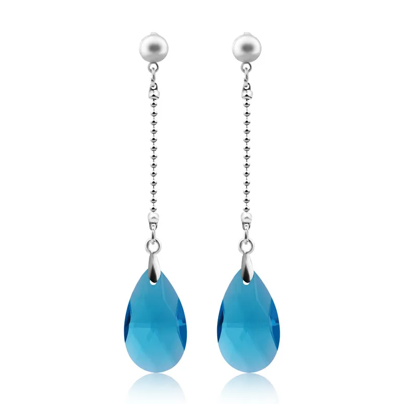Женские серьги с длинным покрытием со стразами 8 видов цветов 2016|earrings for|earrings