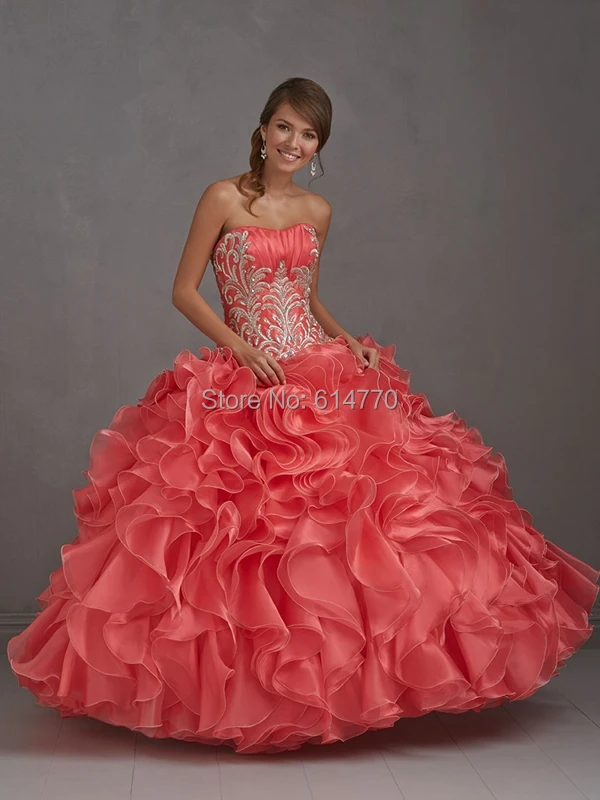 Embroidered beaded customize free shipping long girls cheap puffy ruffled royal blue prom dress with short sleeve P1065 | Свадьбы и