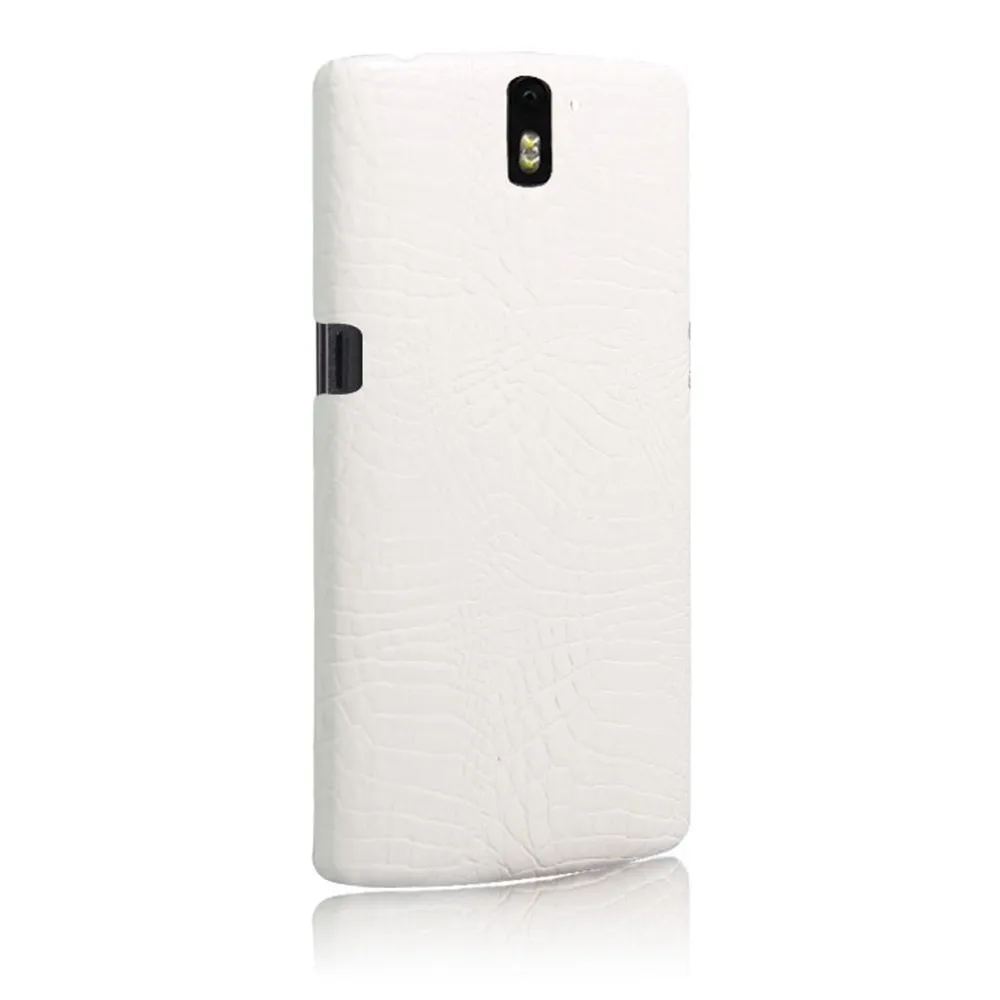 white Для OnePlus One 1+ 1 чехол, роскошная крокодиловая кожа, жесткая задняя Противоударная крышка, чехол для Oneplus 1 A0001, тонкий защитный чехол для телефона s - Цвет: white