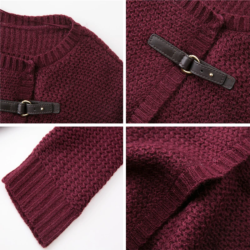 

XIKOI Cardigan Women Long Sweaters O-neck PU Button Cardigans Women Long Knitted Cardigans Women Knitted Sweaters Female Jumpers