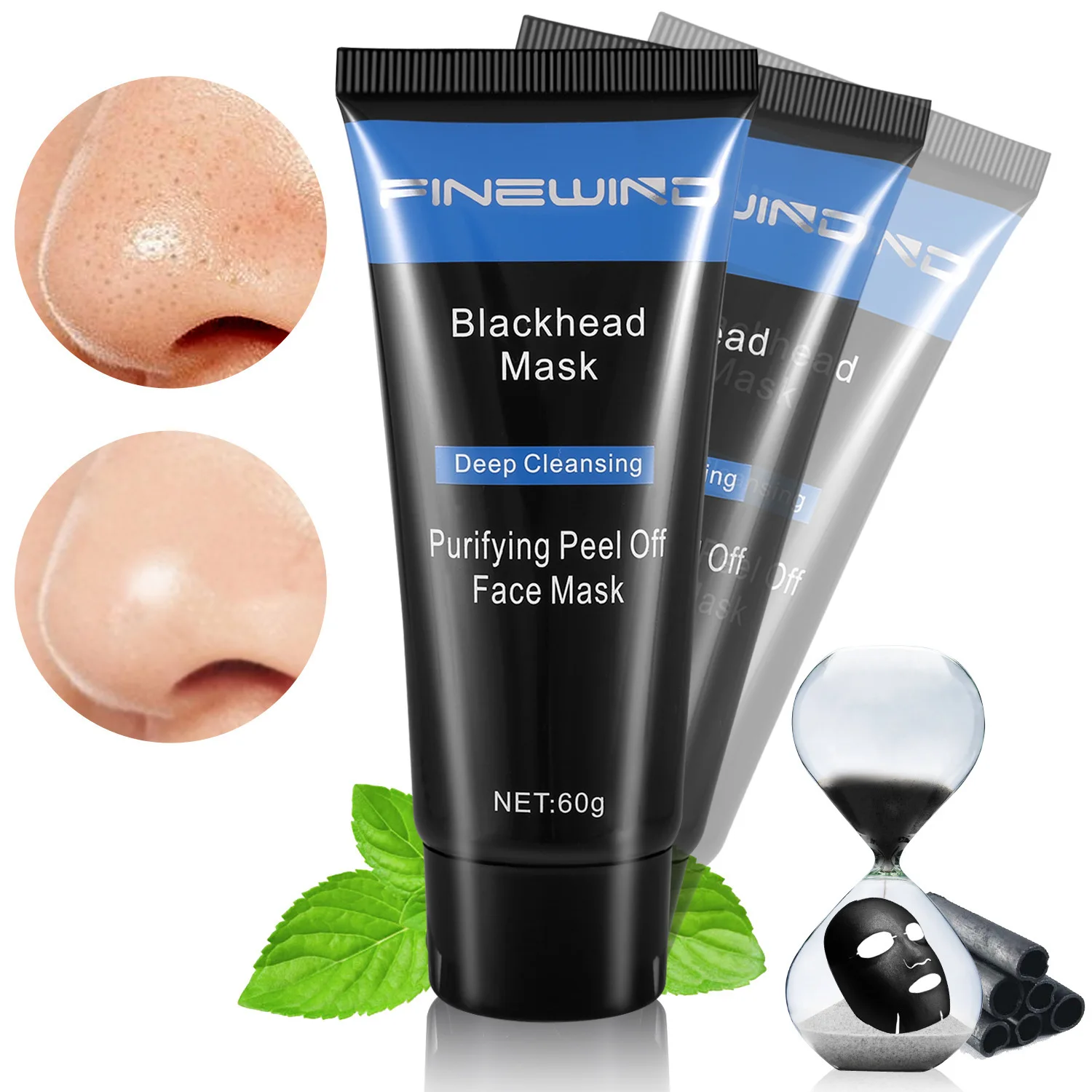 MABOX Black Nose Blackhead Remover Face Mask Peel Off Black Head Acne Treatments Deep Clean Skin Care Charcoal Mask DROPSHIP