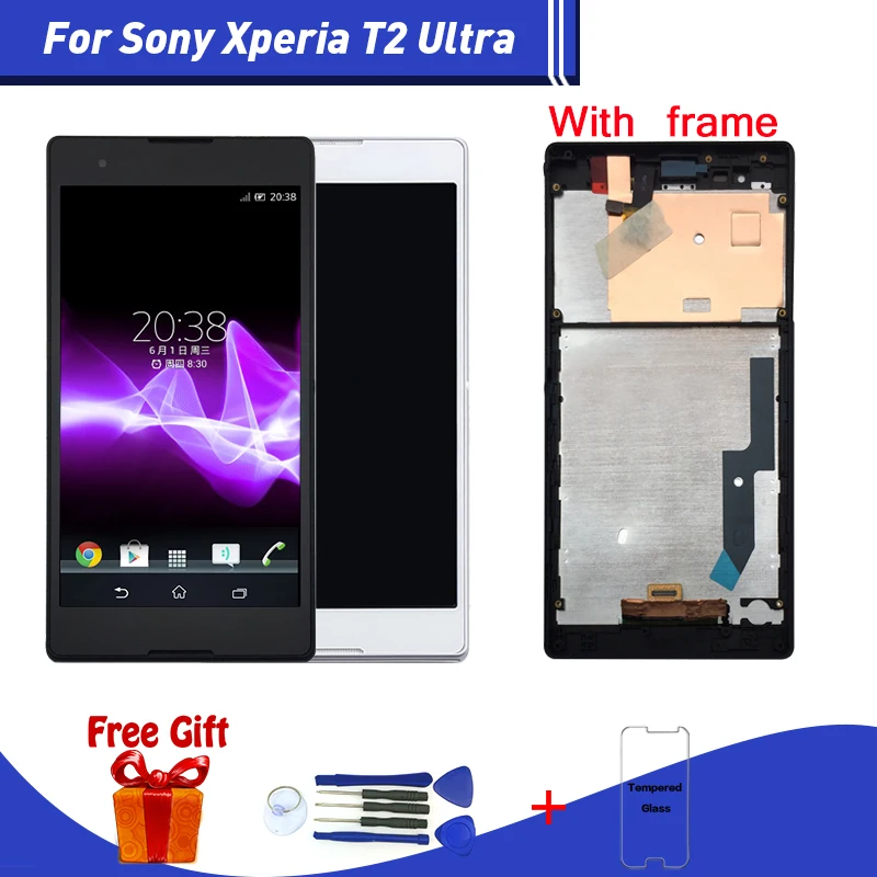 Для SONY Xperia T2 Ultra ЖК-дисплей + сенсорный экран дигитайзер в сборе для Sony D5322 D5303 D5306