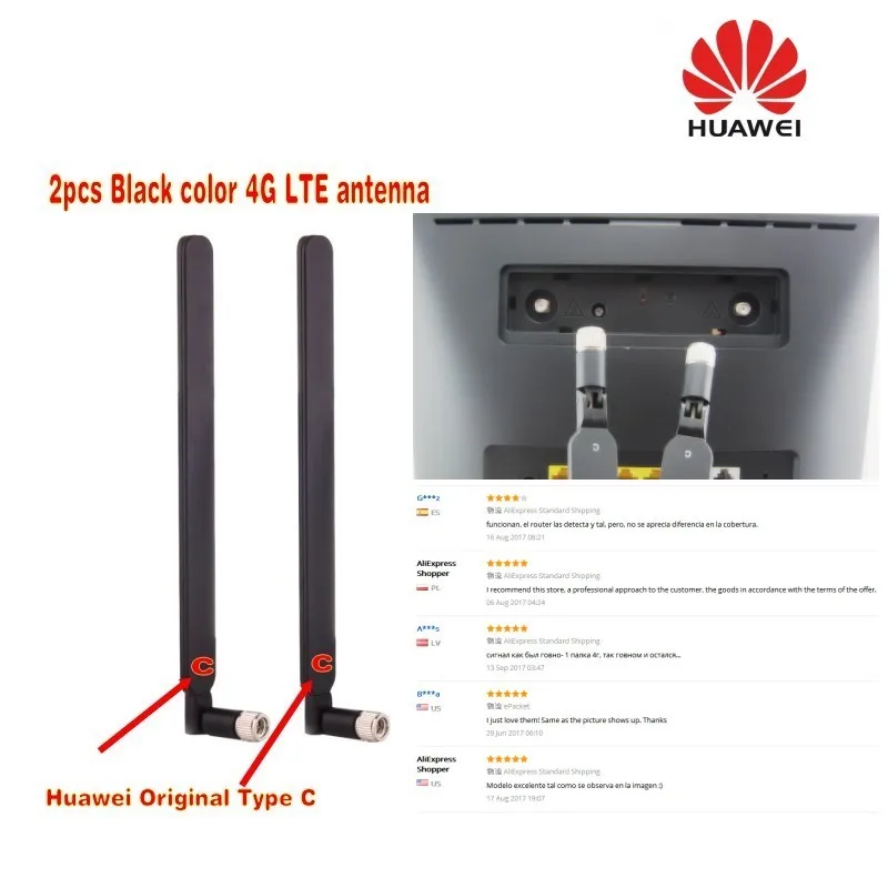 Черная антенна 5dbi 4G LTE 100% huawei b593 B890 B315 B310 B880 с разъемом sma буквой C|huawei lte b315|b315 huaweihuawei