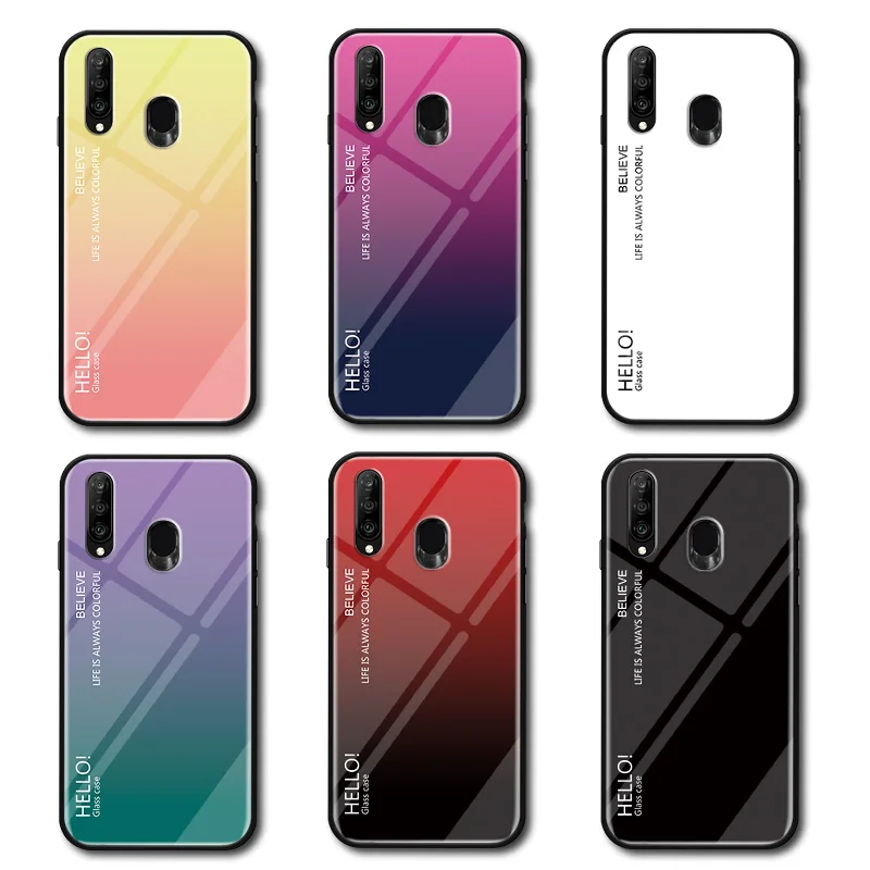 Градиент Мрамор Стекло чехол для samsung Galaxy A50 A70 A20 A30 M10 M20 M30 S10 E S8 S9 J4 J6 плюс J8 A9 A7 Note 9 крышка