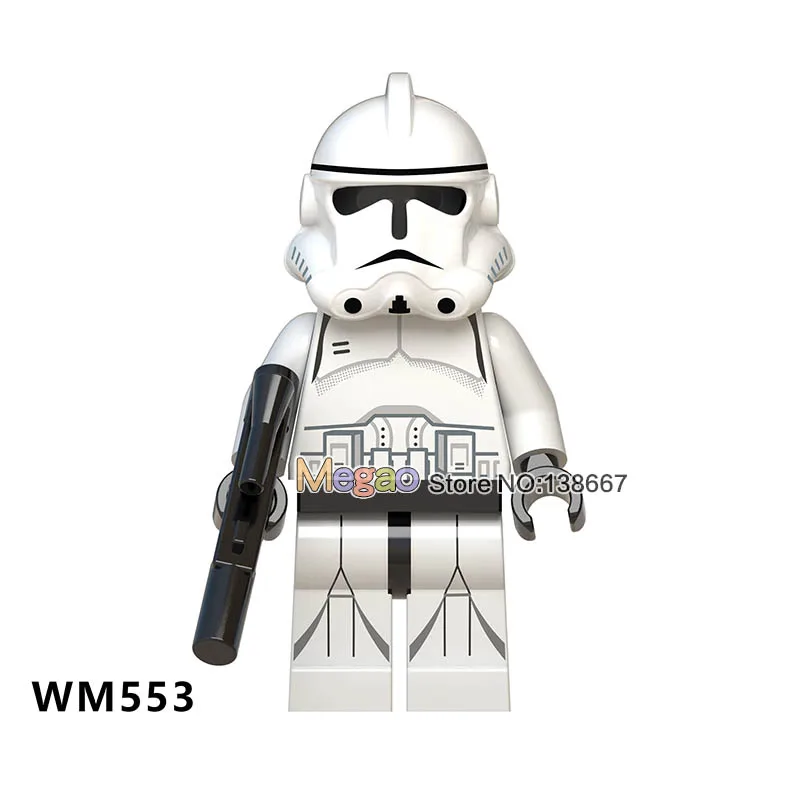 Одна Звездный план Супер битва дроид космические войны Робот C3PO R2D2 Snowtrooper строительные блоки наборы кирпичные игрушки для детей - Цвет: Небесно-голубой