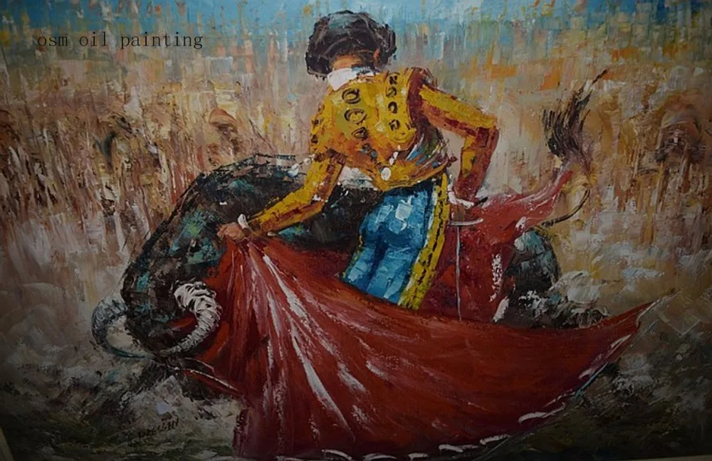 

Ручная роспись по индивидуальному заказу различных размеров, Современная картина маслом на холсте, настенная живопись, подвесная картина, ремесло, сильный бык для украшения