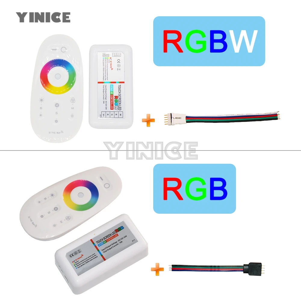 DC 12 В 24 В RGBW RGB светодиодный беспроводной контроллер 2,4G RF сенсорный экран пульт дистанционного управления 6А канал для smd 5050 светодиодный светильник