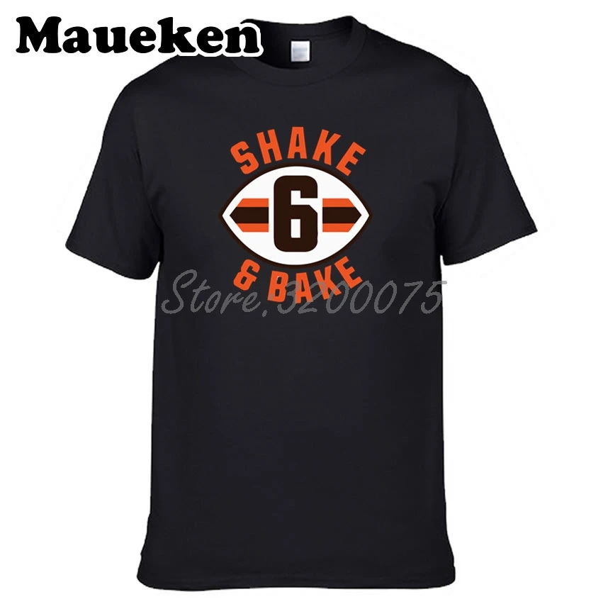 Мужская футболка с круглым вырезом Baker Mayfield 6 Cleveland для фанатов W18042909|Мужские