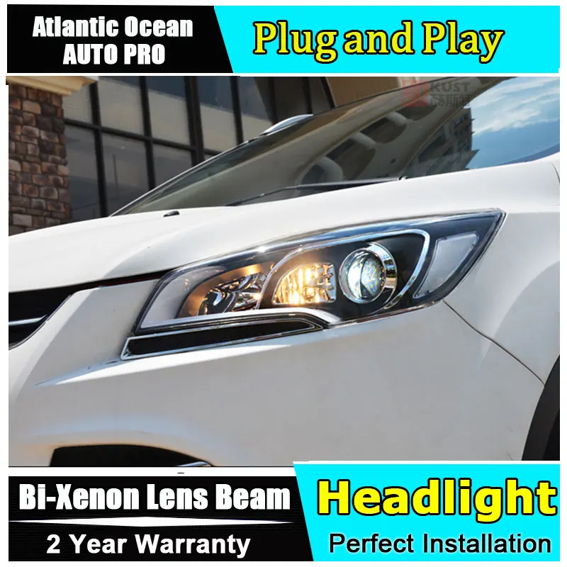 Автостайлинг для Ford Kuga Escape ксеноновые фары 2013 2016 светодиодные drl бифокальные