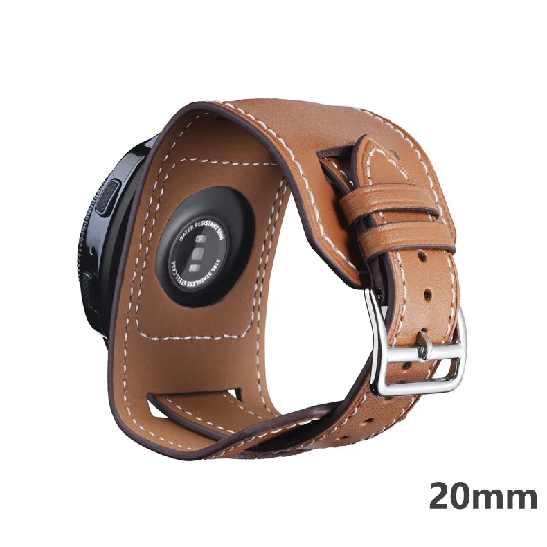 20 мм браслет ремешок для Huami Amazfit Bip Gtr 42 мм кожаный ремешок для samsung Galaxy Active 42 мм Шестерня S2 S4 Pulsera Correa