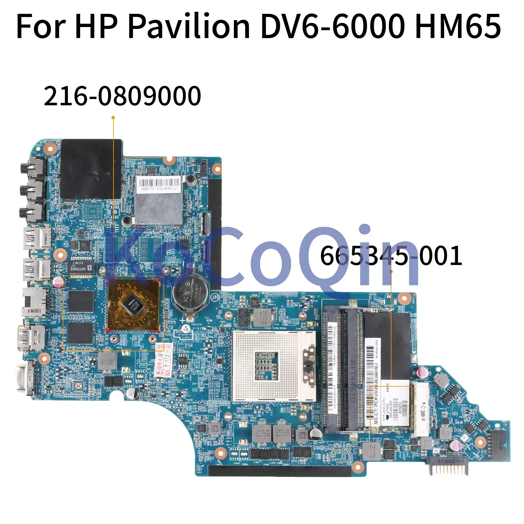 KoCoQin материнская плата для ноутбука HP Pavilion DV6 6000 DV6T 665345 001 501 216 0809000 HM65