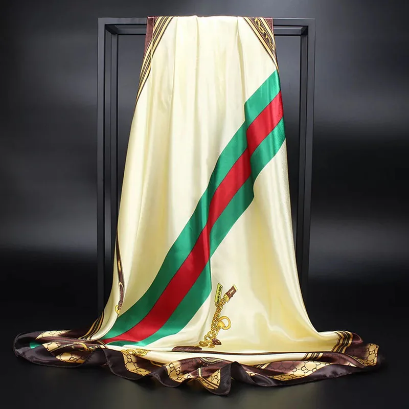 Женский Шелковый квадратный шарф мусульманский шифоновый хиджаб атласный для