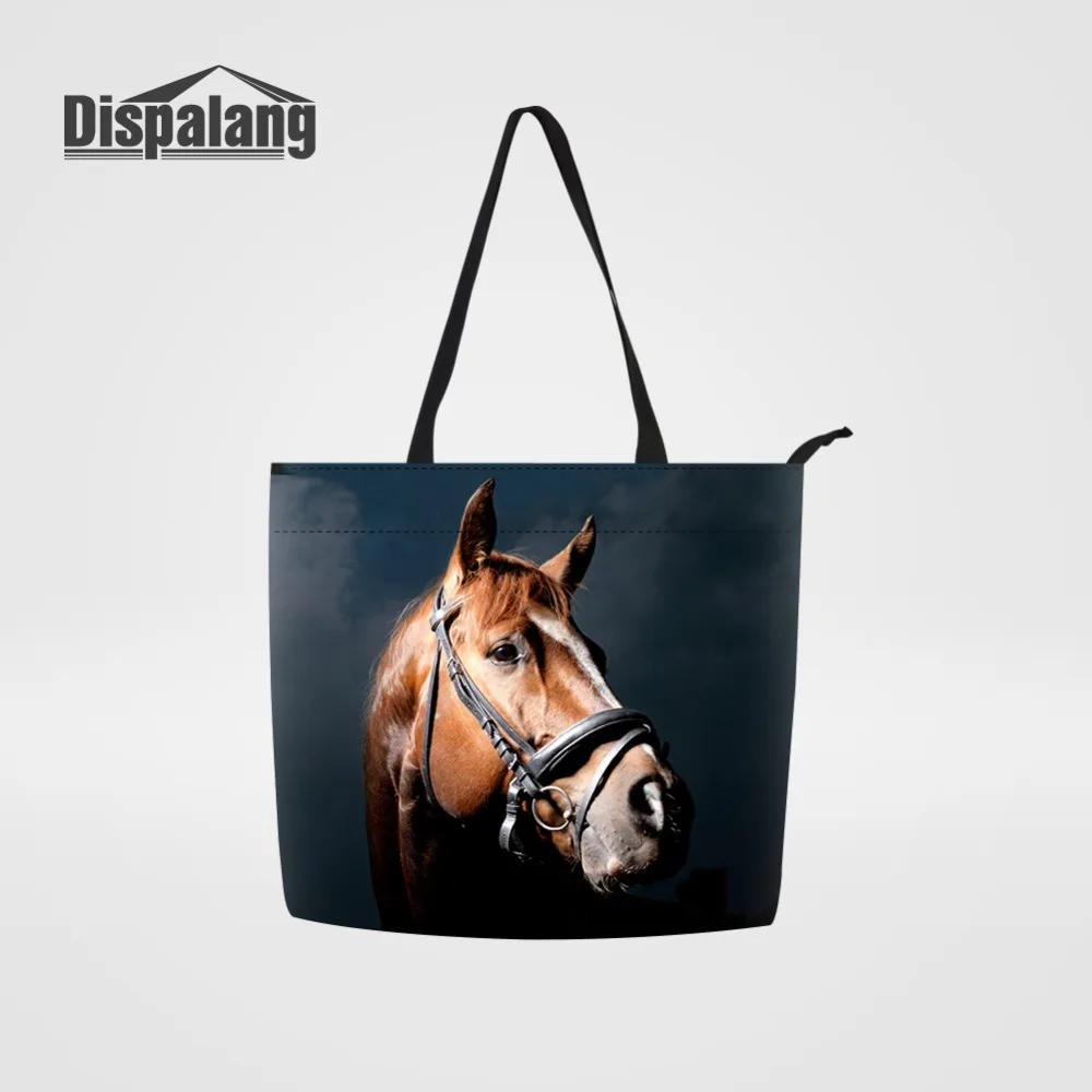 

Dispalang Brown Horse Cotton Grocery Tote Shopping Bags Multifunctional Reusable Shopper Bag Women's Shopping Handbags Storage