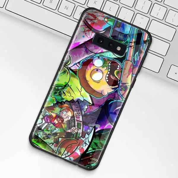 Рик и Морти чехол из закаленного стекла для samsung Galaxy S10 S10e S9 S8 S10 Plus Note 9 A50 A30 - Цвет: 008