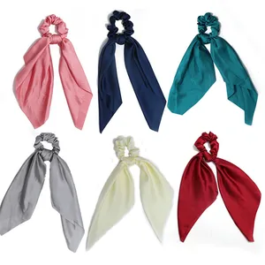 Бесплатная доставка, модные женские Однотонные резинки для волос, элегантные резинки для волос в стиле колледжа, милые аксессуары для прически конский хвост