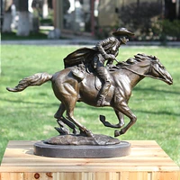 horse horse riding cowboy chase copper bronze statue art industry home furnishing gift decoration art crafts