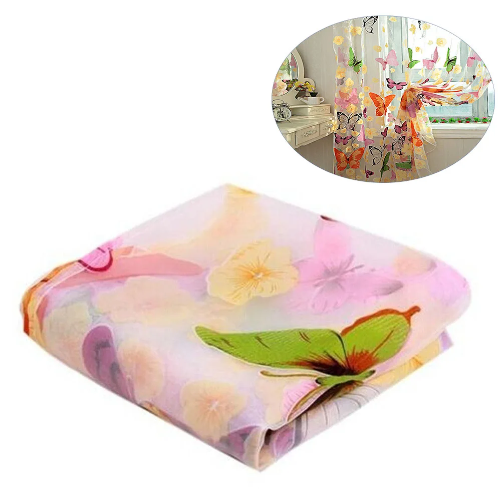 Новый красивый занавес для окна большие экраны с принтом бабочки оконный экран