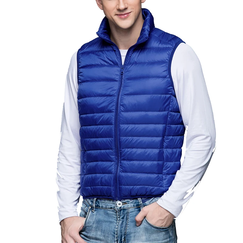 Мужской Сверхлегкий пуховик Mountainskin однотонный тонкий зимний жилет легкие пальто